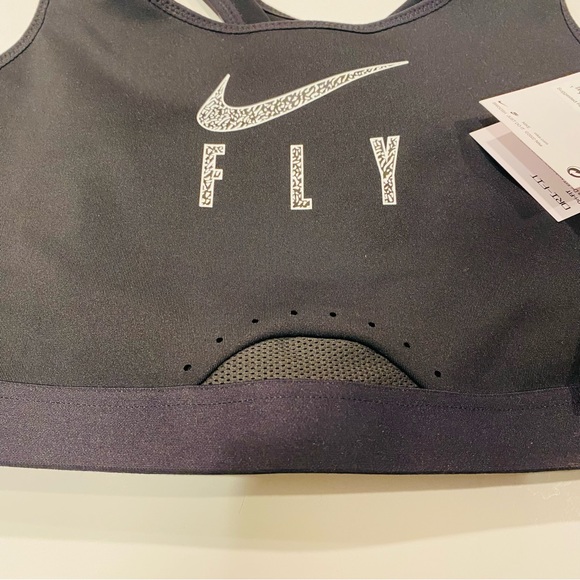 Nike Swoosh FLY Non-Padded Sports Bra DQ5033-010 Black Size XXL Cup Size A-B - Picture 14 of 15